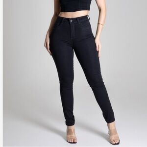 High Waist Butt-Lifting Black Twill Pants-Comfortable and Stylish